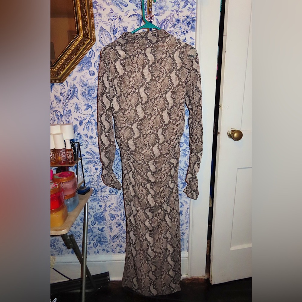 H&M Snake Print Dress - Brown and Tan